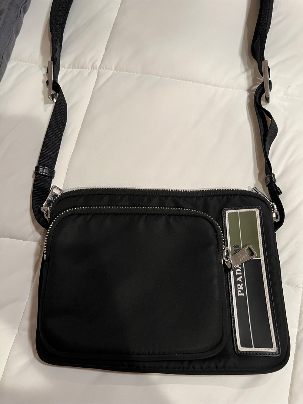 NWT Prada Nero Tessuto Black Nylon Messenger Bag